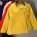 【12M-5Y】Girls Fashionable Solid Color Double-Breasted Tweed Jacket