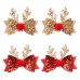 4-Piece Girls Christmas Moose Shape Sequin Bow Hair Clip Set