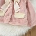 【12M-4Y】Girls Sweet Bow And Pearl Faux Fur Coat