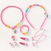 10-Piece Girls Cute Unicorn Hair Bands And Necklace And Rings And Earrings And More Jewelry Set