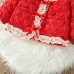 【12M-4Y】Girls Sweet Bow And Ruffle Heart Shape Jacquard Padded Fleece Coat