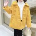 【12M-5Y】Girls Fashionable Solid Color Double-Breasted Tweed Jacket