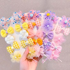 10-Piece Girls Sweet Flower And Bow Hairpin Set