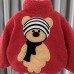 【12M-5Y】Unisex Cute Lamb Fleece Velvet Keep Warm Bear Embroidery High Neck Coat