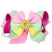 Girls Sweet Ribbon Rainbow Donut Bow Hair Clip