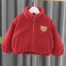 【12M-5Y】Unisex Cute Lamb Fleece Velvet Keep Warm Bear Embroidery High Neck Coat