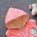 【12M-4Y】Girl Cute Velvet Keep Warm Cat Print Hooded Vest Coat