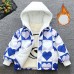 【18M-8Y】Girl Casual Velvet Keep Warm Heart-shaped Plaid Star Print Colorblock Hooded Jacket