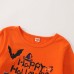 【2Y-9Y】Girl Cute Halloween Print Long Sleeve Tee And Flare Pants Set