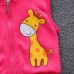 【12M-4Y】Girl Cute Velvet Keep Warm Giraffe Print Hooded Vest Coat