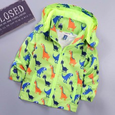 【2Y-6Y】Boy Casual Cartoon Dinosaur Print Hooded Jacket