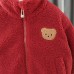 【12M-5Y】Unisex Cute Lamb Fleece Velvet Keep Warm Bear Embroidery High Neck Coat