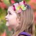 Girls Sweet Ribbon Rainbow Donut Bow Hair Clip