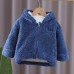 【12M-4Y】Girl Cute Lamb Fleece Keep Warm Letter Embroidered Hooded Coat