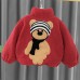 【12M-5Y】Unisex Cute Lamb Fleece Velvet Keep Warm Bear Embroidery High Neck Coat