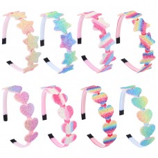 Girl Cute Love Heart Gradient Rainbow Headband