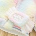 【18M-8Y】2-piece Girls Thick Fleece Gradient Unicorn Hooded Jacket With Bag